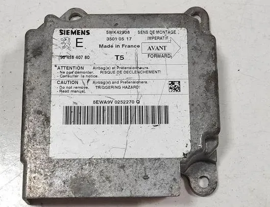 PEUGEOT 307 1 generation (2001-2008) SRS vezérlőegység 35010517,9645840780,5WK42908 24711952