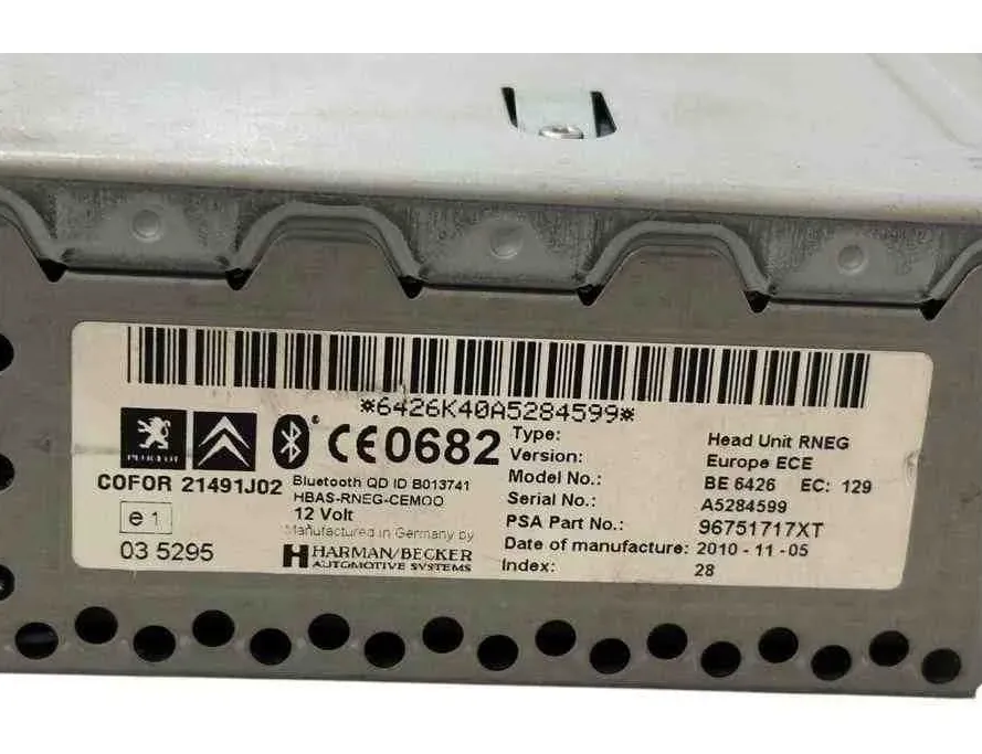 PEUGEOT 308 T7 (2007-2015) Zenelejátszó GPS-szel 96751717XT 32591127