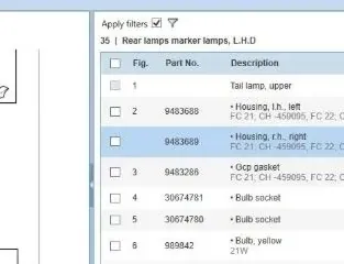 VOLVO V70 2 generation (2000-2008) Csomagtérajtó jobb oldali hátsó lámpája 9154494,9483689 34832144