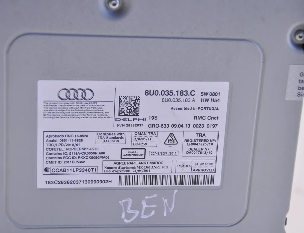 AUDI Q3 8U (2011-2020) Zenelejátszó GPS-szel 8U0035183C 34831112