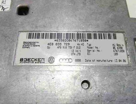 AUDI A6 C6/4F (2004-2011) Comfort Control Unit 4E0035729,4F0910730F 22671578