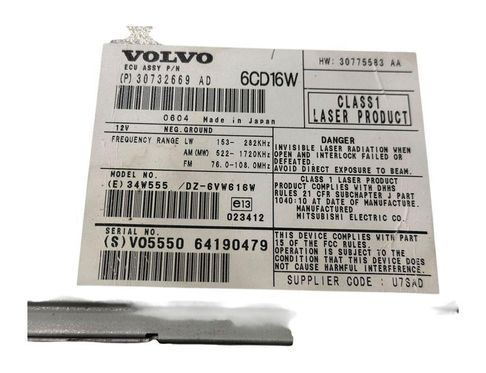 VOLVO V50 1 generation (2003-2012) Zenelejátszó GPS-szel 30775583AA,30732669,64190479 32976525