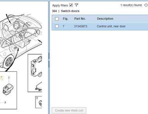 VOLVO V60 1 generation (2010-2020) Jobb hátsó ajtó vezérlőegysége 31343482,31318963,31343873,31343872 13966274