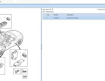 VOLVO V60 1 generation (2010-2020) Bal hátsó ajtó vezérlőegysége 31343872,31343873,31343482,31318963,31275153 18281076