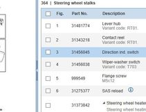 VOLVO S60 2 generation (2010-2020) поворота переключение 31394001,31456045 32809000