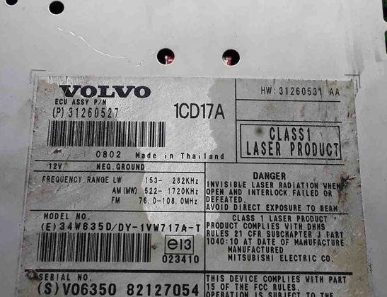 VOLVO V50 1 generation (2003-2012) Автомагнитола с навигацией 31260527,31260531AA,P31260527 32650814